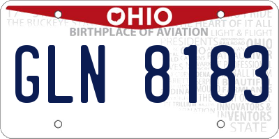 OH license plate GLN8183