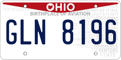 OH license plate GLN8196