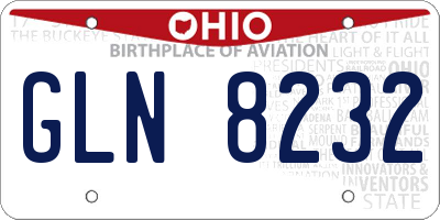OH license plate GLN8232