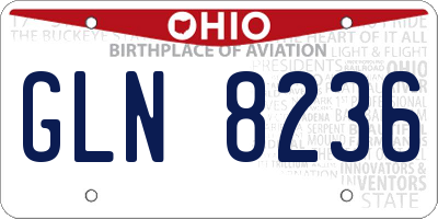OH license plate GLN8236