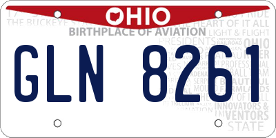 OH license plate GLN8261