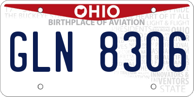 OH license plate GLN8306