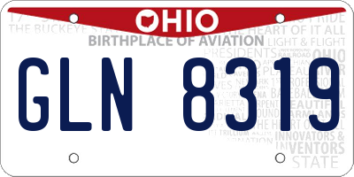 OH license plate GLN8319