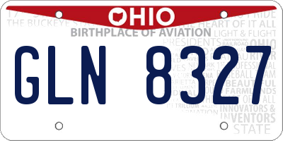 OH license plate GLN8327