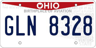 OH license plate GLN8328