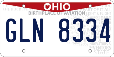OH license plate GLN8334
