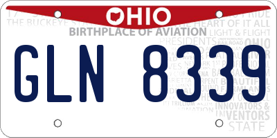 OH license plate GLN8339