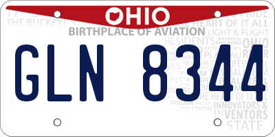 OH license plate GLN8344