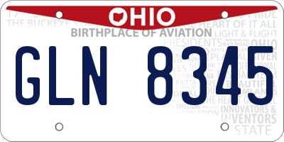 OH license plate GLN8345