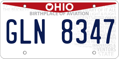OH license plate GLN8347