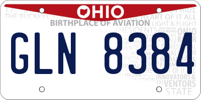 OH license plate GLN8384