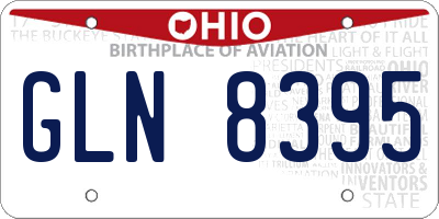 OH license plate GLN8395