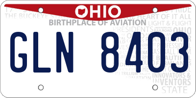 OH license plate GLN8403