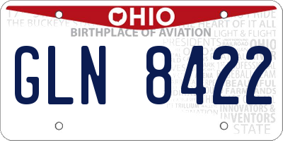 OH license plate GLN8422