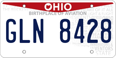 OH license plate GLN8428
