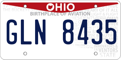OH license plate GLN8435