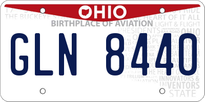 OH license plate GLN8440