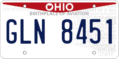OH license plate GLN8451