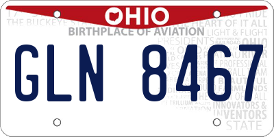 OH license plate GLN8467