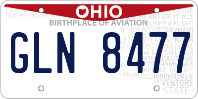 OH license plate GLN8477