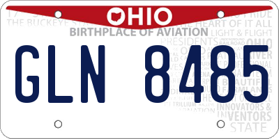 OH license plate GLN8485