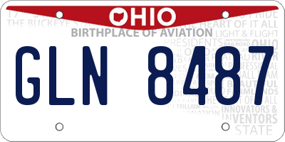 OH license plate GLN8487