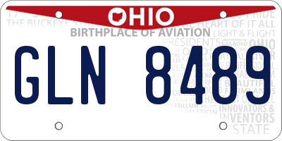 OH license plate GLN8489