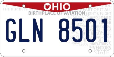 OH license plate GLN8501