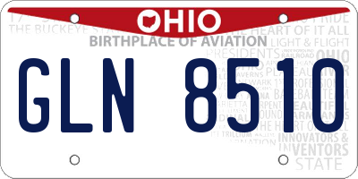 OH license plate GLN8510