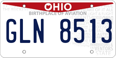 OH license plate GLN8513