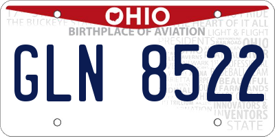 OH license plate GLN8522