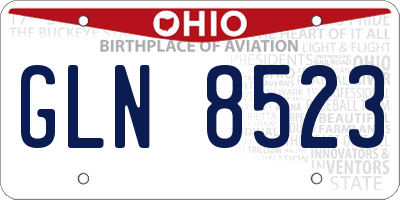 OH license plate GLN8523