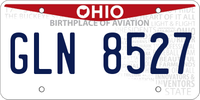 OH license plate GLN8527