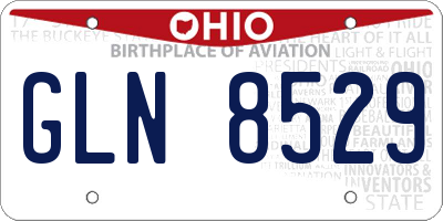 OH license plate GLN8529
