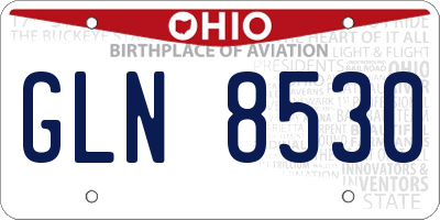OH license plate GLN8530