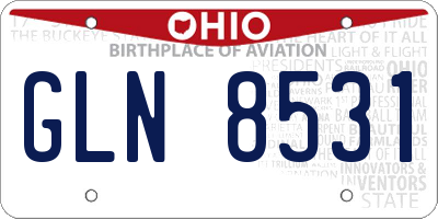 OH license plate GLN8531