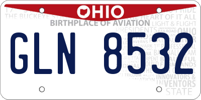 OH license plate GLN8532