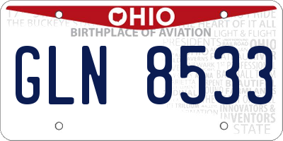 OH license plate GLN8533
