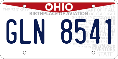 OH license plate GLN8541