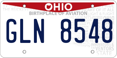 OH license plate GLN8548