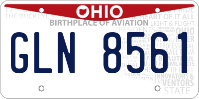 OH license plate GLN8561
