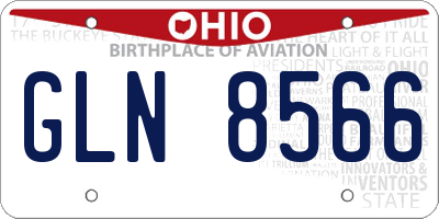 OH license plate GLN8566