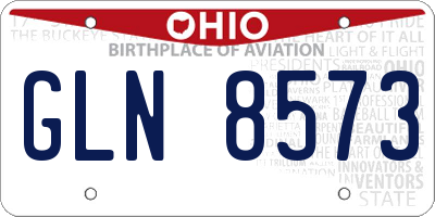OH license plate GLN8573