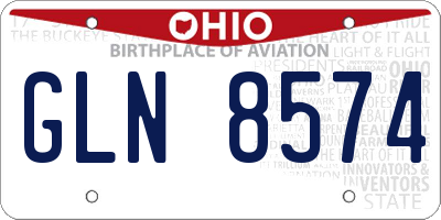 OH license plate GLN8574