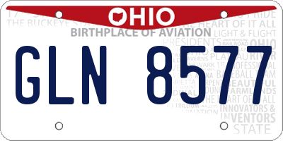 OH license plate GLN8577