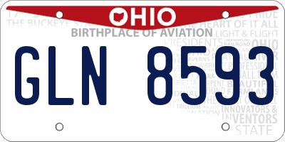 OH license plate GLN8593