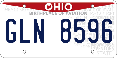 OH license plate GLN8596