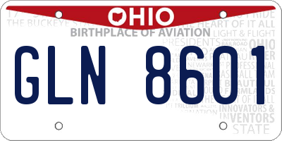 OH license plate GLN8601