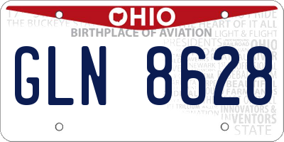 OH license plate GLN8628