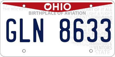 OH license plate GLN8633